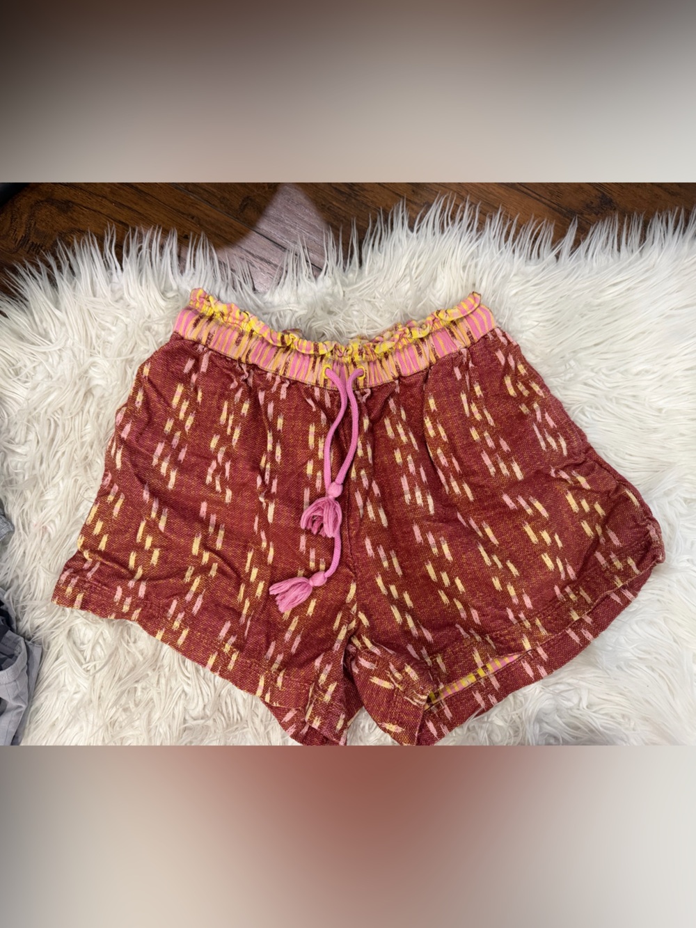 S Aerie Women’s Rust Patterned Pull-Tie Shorts